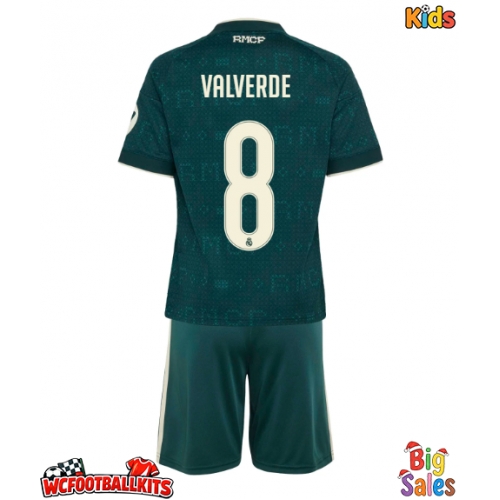 Real Madrid Federico Valverde #8 Replica Away Stadium Kit for Kids 2026-27 Short Sleeve (+ pants)